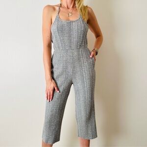 Urban Outfitters Gray‎ Ribbed Wide Leg Halter Jumpsuit Size Small